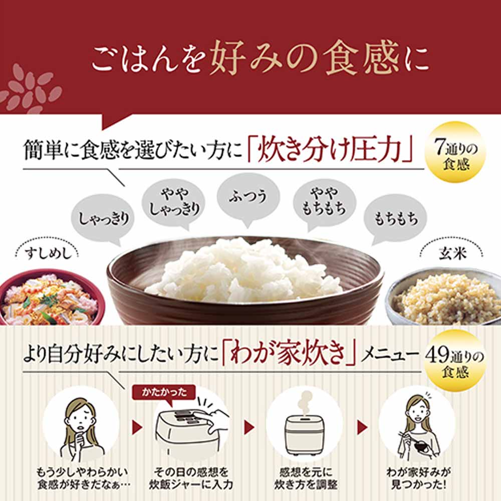 ZOJIRUSHI 極め炊き 圧力IH炊飯ジャー 5.5合炊き NW-BA10 / ZOJIRUSHI（ゾウジルシ） / 炊飯器 / ZJS10035_dt_03.jpg