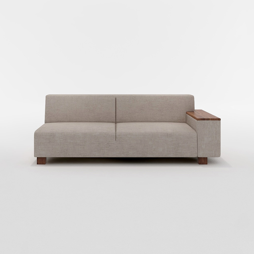 FLANNEL SOFA BRICK 3P SOFA ONE ARM Left Type 木肘 Left FLANNEL SOFA BRICK 3P SOFA ONE ARM Left Type 木肘 Left