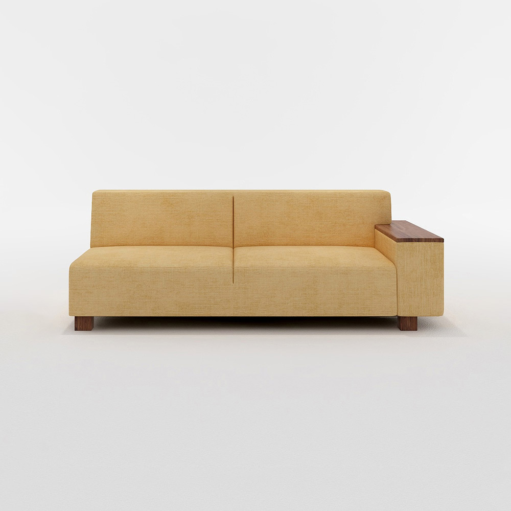 FLANNEL SOFA BRICK 3P SOFA ONE ARM Left Type 木肘 Left