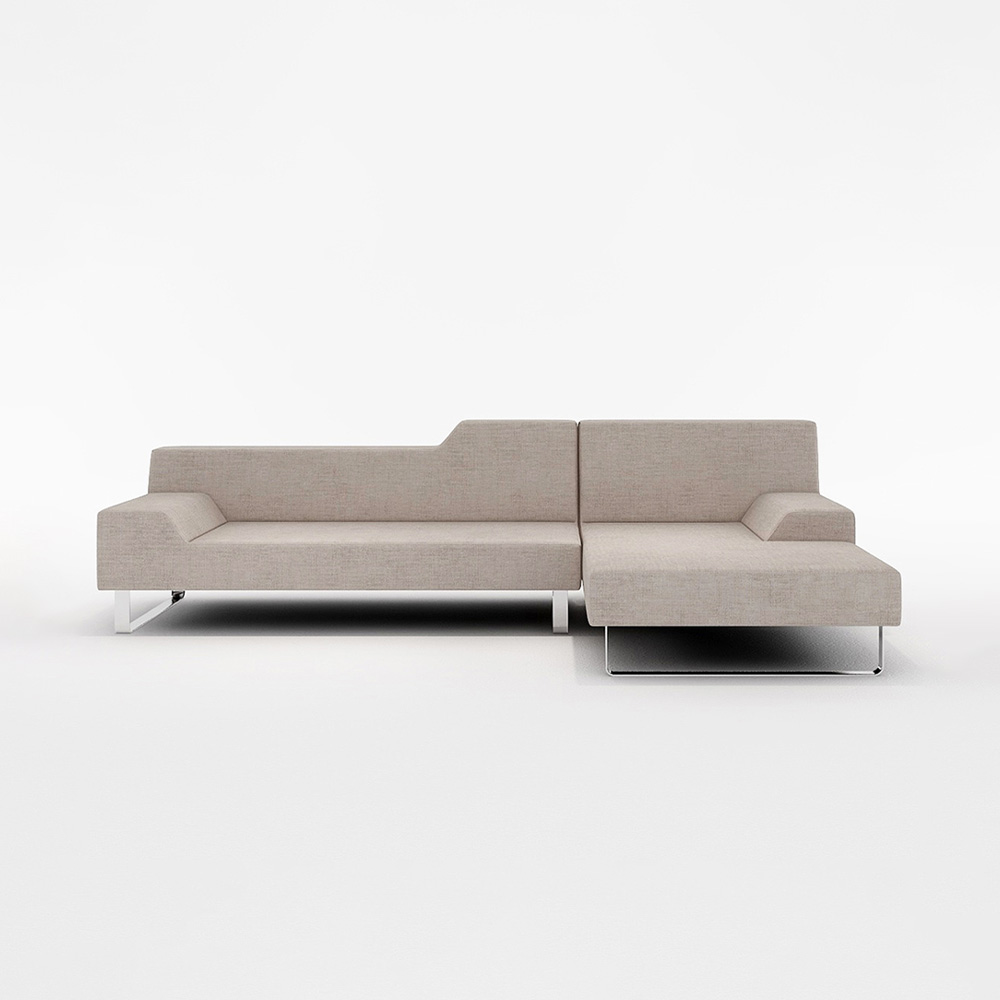 FLANNEL SOFA SIESTA COUCH SOFA WIDE Left Type スチール脚