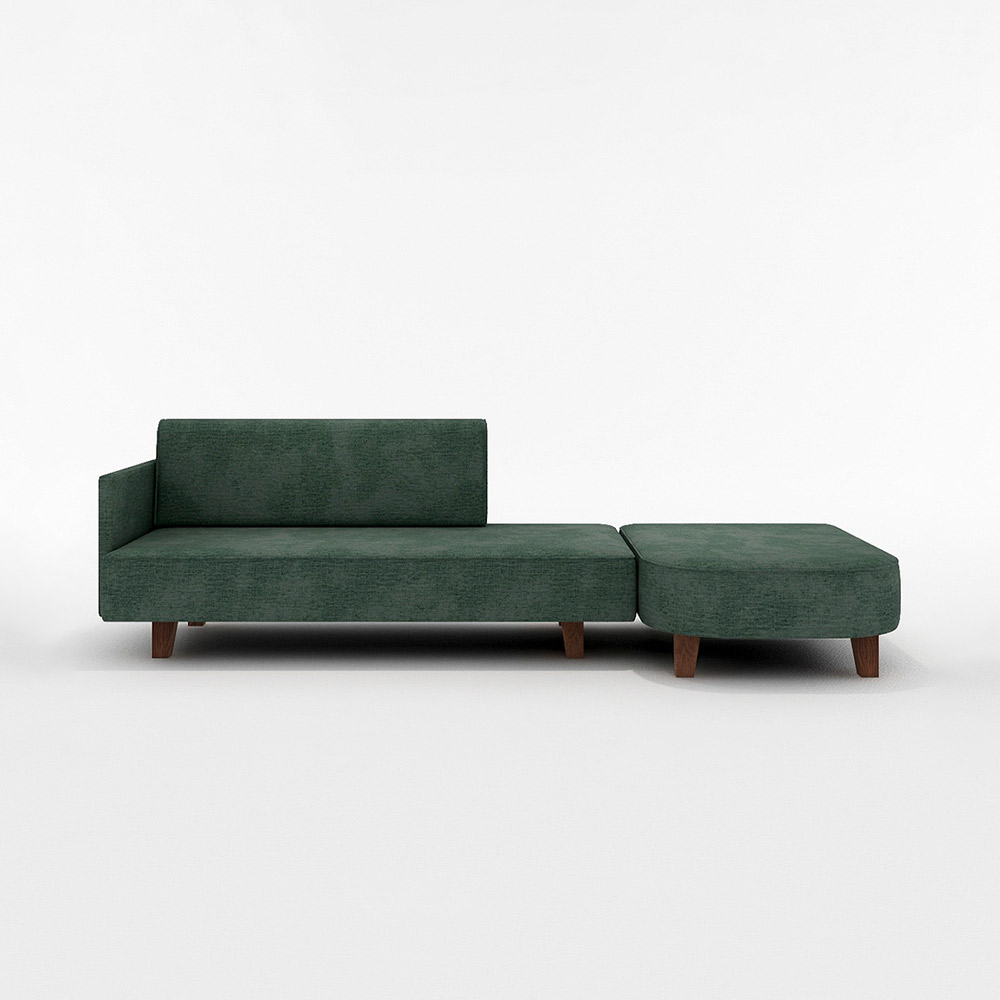 FLANNEL SOFA PIVO 2.5P SOFA ONE ARM Right Type 木脚(ダークブラウン