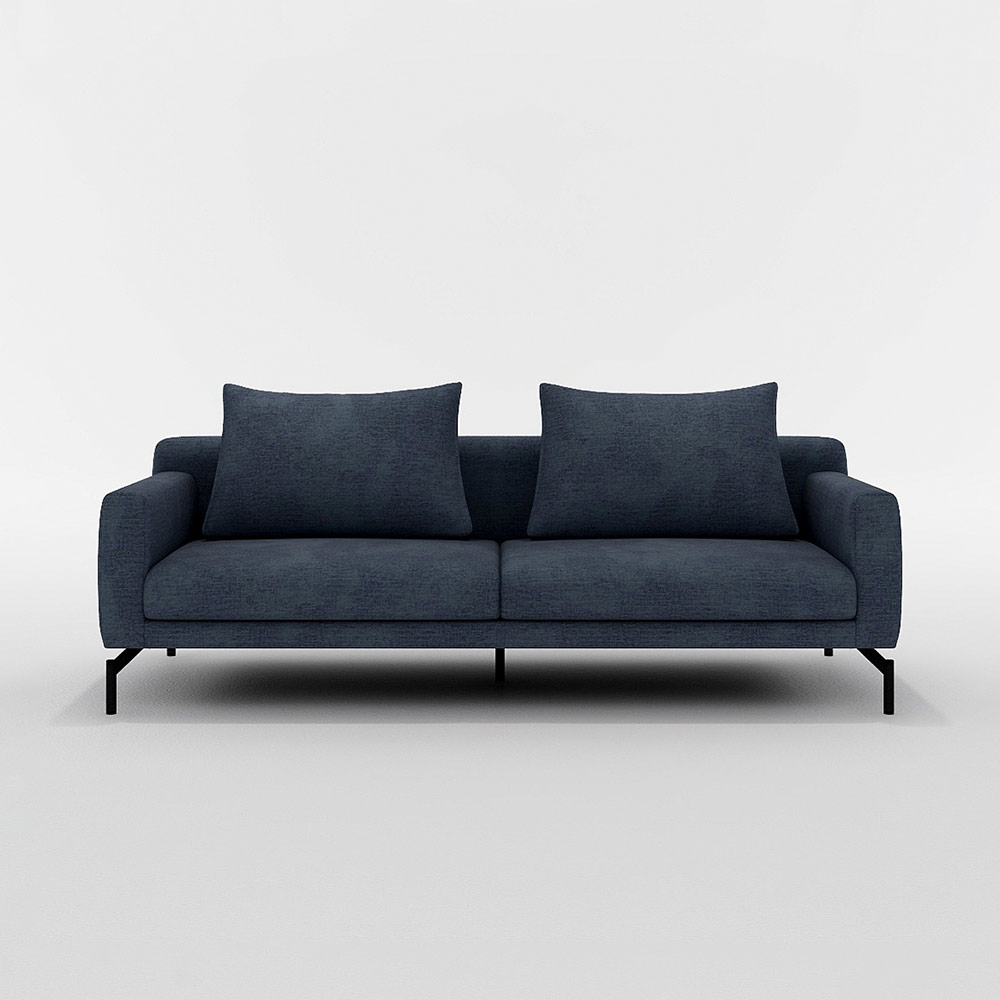 FLANNEL SOFA LENIS 3P SOFA スチール脚(ブラック) / フランネル