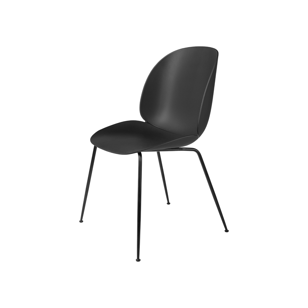 GUBI GUBI Beetle Dining Chair - Conic base (Short Leg), Black Matt