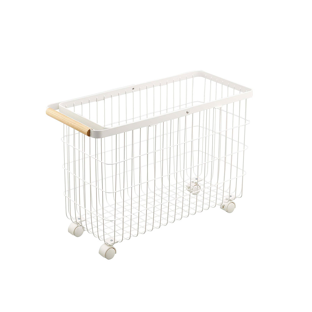 Yamazaki tower ランドリーバスケット キャスター付き ワイド&ロー